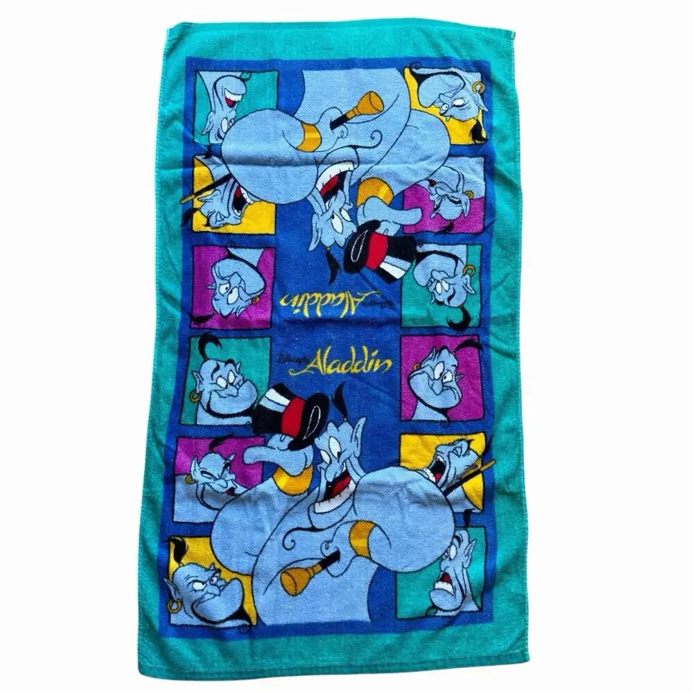 Vintage Disney Aladdin Genie Bath Beach Towel By Franco 100% Cotton